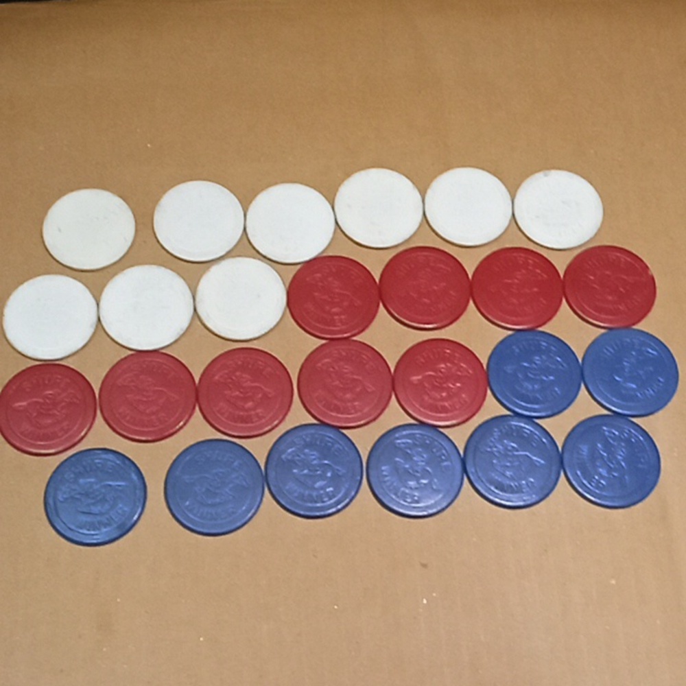 Vtg Set Of 26 Sure Winner Horse Racing Poker Chips